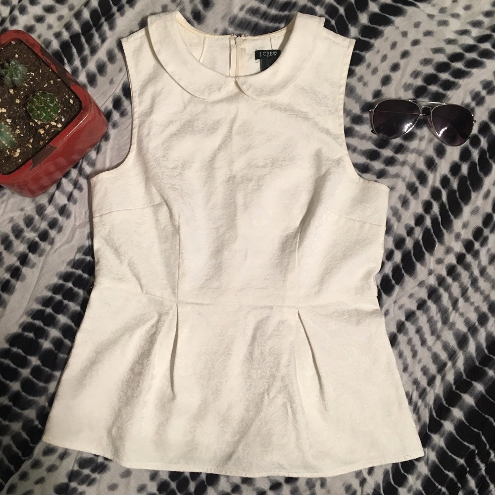 J. Crew sleeveless peplum top w/ peter pan collar